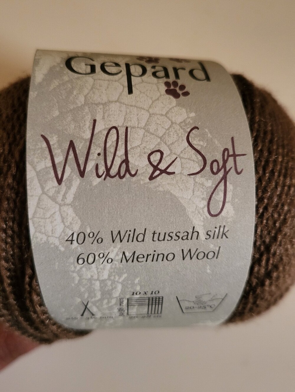 Wild & Soft Wool Silk Yarn by Gepard In Chocolate Brown, 350g - Picture 3 of 3